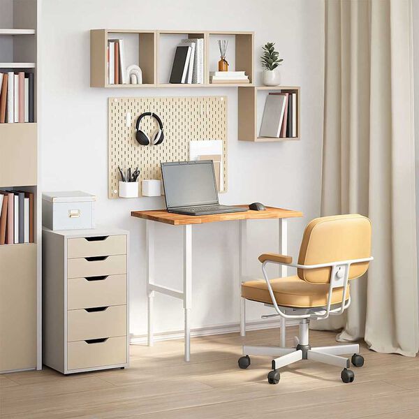 vidaXL Dessus de bureau marron clair bois ch&ecirc;ne massif rectangulaire