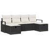 vidaXL Ensemble de Canap&eacute;s 6 pc 6-Nombre de places Noir et Cr&egrave;me