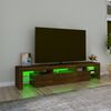 vidaXL Meuble TV avec lumi&egrave;res LED Ch&ecirc;ne marron 200x36,5x40 cm
