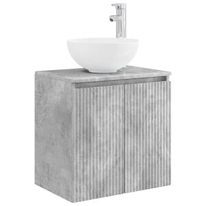 vidaXL Vanit&eacute; de lavabo mural Gris b&eacute;ton 49,5 x 35 x 63 cm