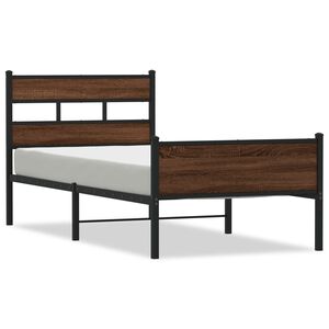 vidaXL Cadre de lit sans matelas ch&ecirc;ne marron 75x190cm bois ing&eacute;nierie