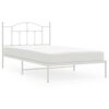 vidaXL Cadre de lit m&eacute;tal sans matelas et t&ecirc;te de lit blanc 107x203 cm