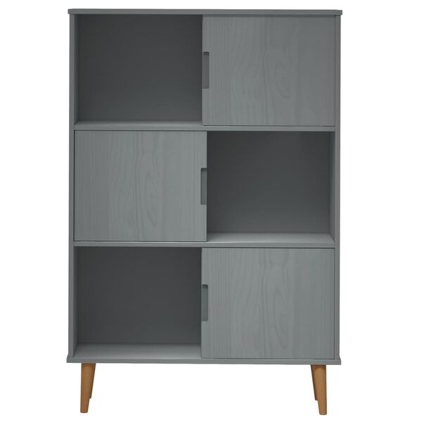 vidaXL Biblioth&egrave;que MOLDE Gris 90x35x133,5 cm Bois massif de pin