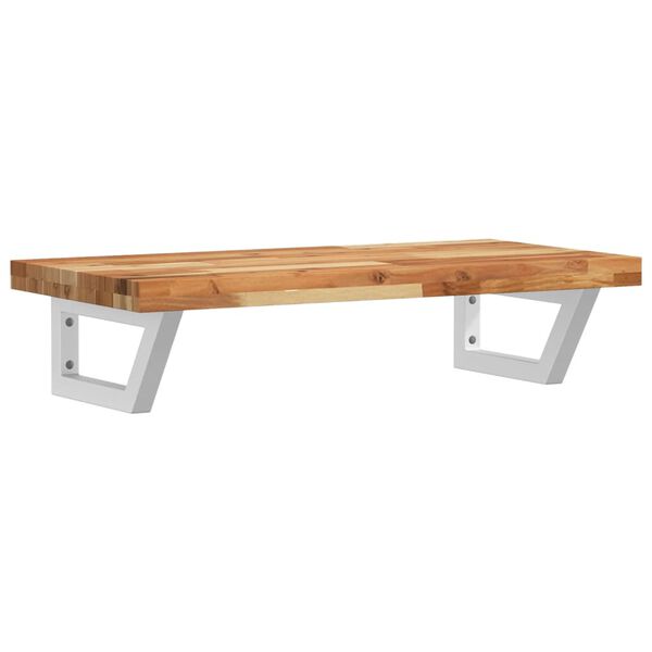 vidaXL &Eacute;tag&egrave;re de vasque murale acier et bois massif d'acacia