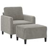 vidaXL Fauteuil avec repose-pied Gris clair 60 cm Velours
