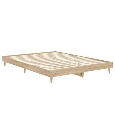 vidaXL Cadre de lit sans matelas chêne sonoma 135x190 cm