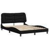 vidaXL Cadre de lit avec LED sans matelas Hvar noir 140x190 cm tissu