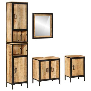 vidaXL Ensemble de meubles salle de bain 4 pcs fer et bois de manguier