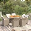 vidaXL Ensemble &agrave; manger de jardin et coussins 9 pcs Poly rotin Beige