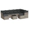 vidaXL Salon de jardin avec coussins 10 pcs gris clair r&eacute;sine tress&eacute;e