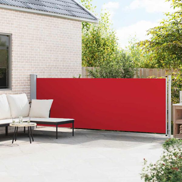 vidaXL Auvent lat&eacute;ral r&eacute;tractable de patio 140x600 cm Rouge