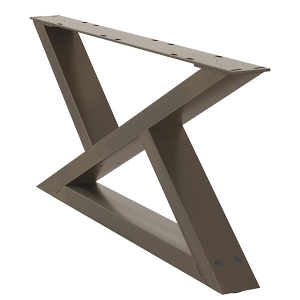 vidaXL Pieds de table basse 2 pi&egrave;ces Acier naturel 70 x (30-31,3) cm Acier