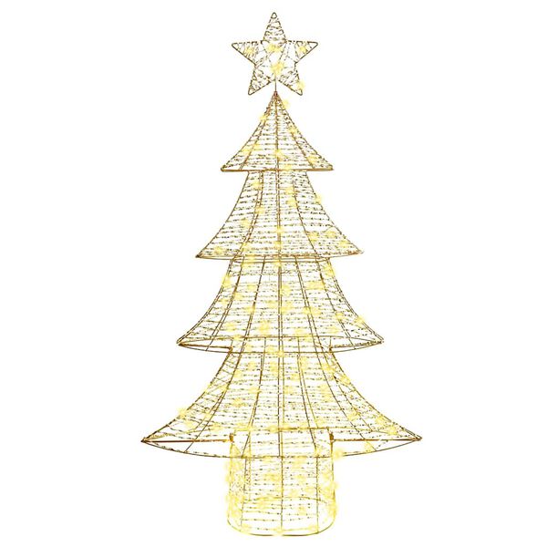vidaXL Sapin de Noël avec 160 LED Blanc chaud 150 cm PET