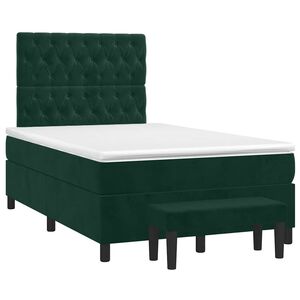 vidaXL Sommier &agrave; lattes de lit avec matelas vert fonc&eacute; 120x190 cm