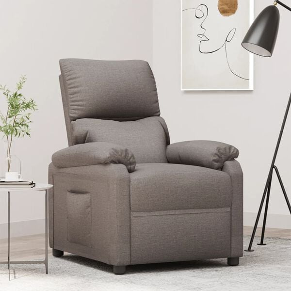 vidaXL Fauteuil inclinable Taupe Tissu