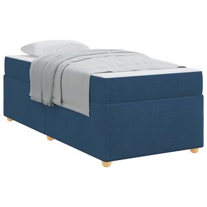 vidaXL Cadre de lit avec matelas Bleu 90 x 200 cm tissu