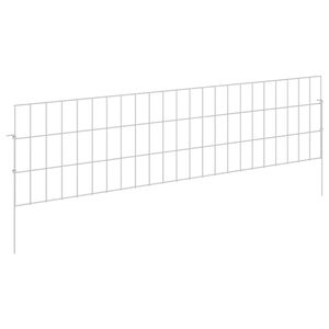 vidaXL Cl&ocirc;ture de jardin avec piquets 12 pc 115 x 30 cm Argent&eacute;