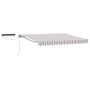 vidaXL Auvent r&eacute;tractable &eacute;lectrique Gris clair et blanc 4,5 &times; 3 m