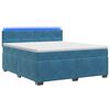vidaXL Lit de box spring avec matelas et LED Bleu 160 x 200 cm Velours