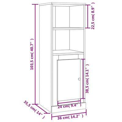 vidaXL Buffet haut chêne fumé 36x35,5x103,5 cm bois d'ingénierie