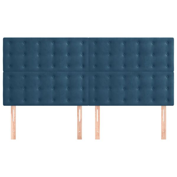 vidaXL T&ecirc;te de lit Bleu fonc&eacute; 200 x 5 x 118/128 cm Velours