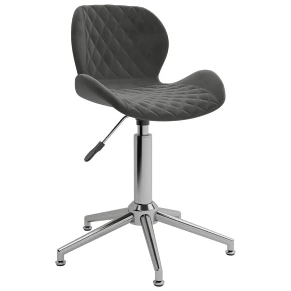 vidaXL Chaise pivotante de bureau Gris fonc&eacute; Velours
