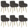 vidaXL Chaises de salle &agrave; manger 6 pcs Boucl&eacute; Gris fonc&eacute;