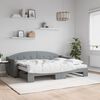 vidaXL Lit de jour avec gigogne et matelas gris clair 80x200 cm tissu