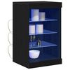 vidaXL Buffet LED Ch&ecirc;ne noir 41 x 37 x 67 cm Bois d'ing&eacute;nierie