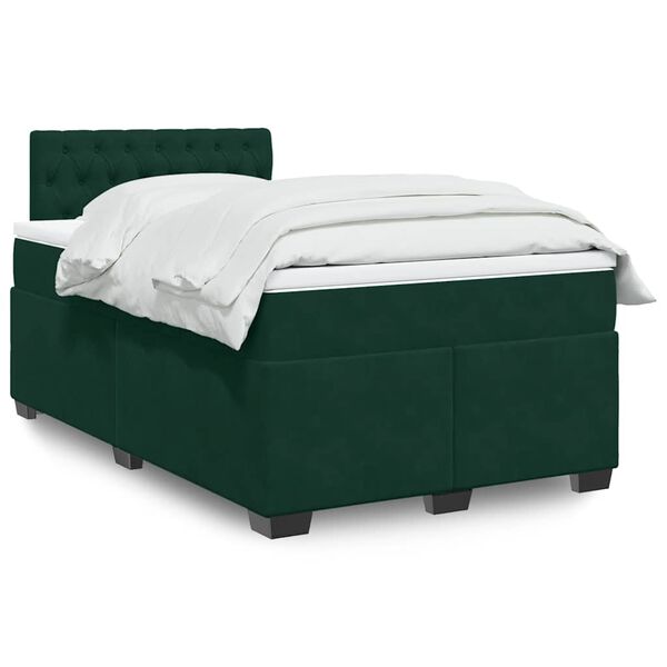 vidaXL Sommier &agrave; lattes de lit avec matelas vert fonc&eacute; 120x190 cm