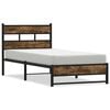 vidaXL Cadre de lit en m&eacute;tal sans matelas ch&ecirc;ne fum&eacute; 90x190 cm