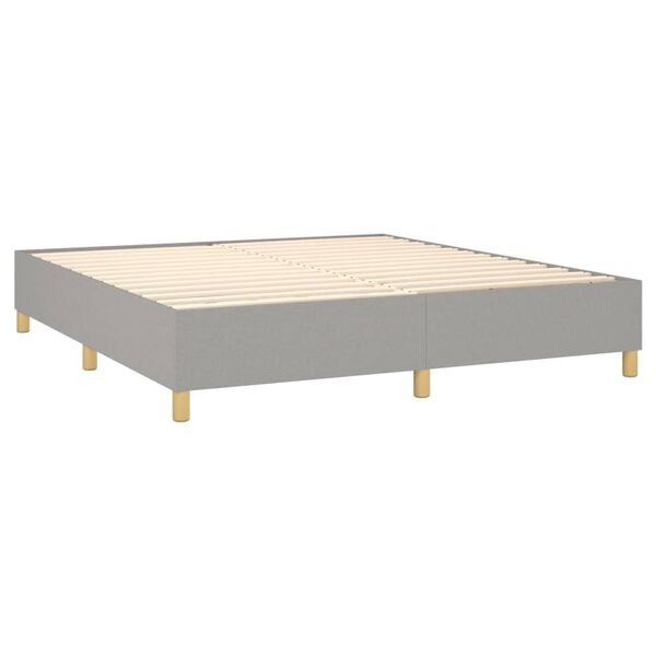 vidaXL Sommier &agrave; lattes de lit avec matelas Gris clair 160x200cm Tissu