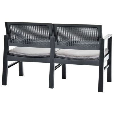 vidaXL Banc de jardin à 2 places coussins 120 cm Plastique Anthracite