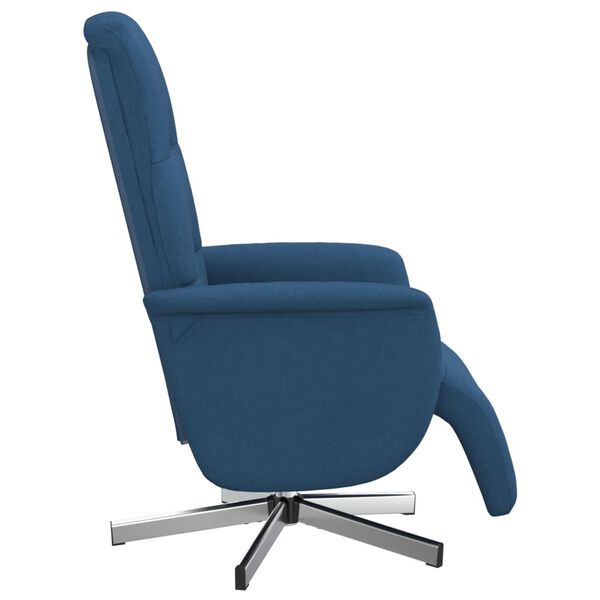 vidaXL Fauteuil inclinable avec repose-pieds bleu tissu