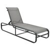 vidaXL Chaise longue Aluminium et textil&egrave;ne