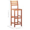 vidaXL Chaises de bar lot de 2 bois d'acacia solide