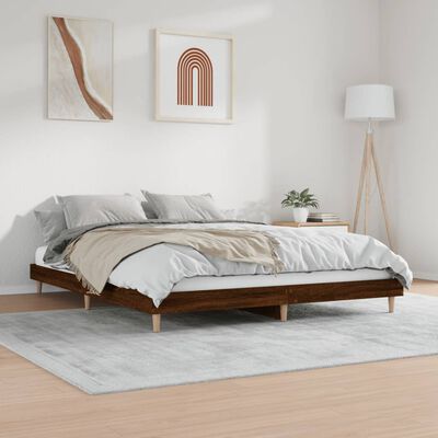 vidaXL Cadre de lit sans matelas chêne marron 200x200 cm