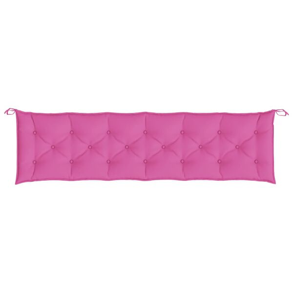 vidaXL Coussin de banc de jardin rose 200x50x7 cm tissu