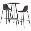 vidaXL Ensemble de bar 3 pcs Tissu Gris fonc&eacute;