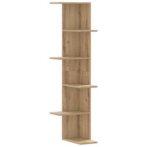 vidaXL &Eacute;tag&egrave;re d'angle murale ch&ecirc;ne artisanal bois d'ing&eacute;nierie
