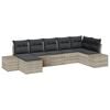 vidaXL Ensemble de canap&eacute; de jardin 7 pcs Gris clair polyrotin