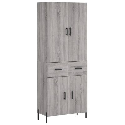 vidaXL Buffet haut Sonoma gris 69,5x34x180 cm Bois d'ingénierie