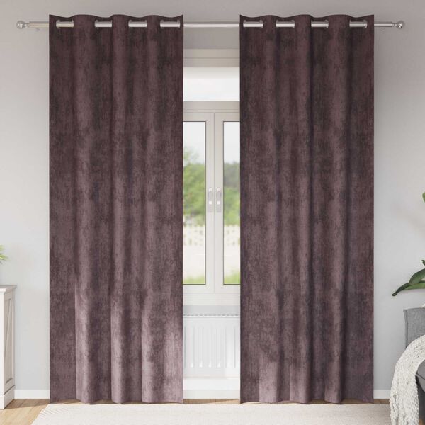 vidaXL Rideaux en velours 2 pcs Marron 245 x 140 cm Velours