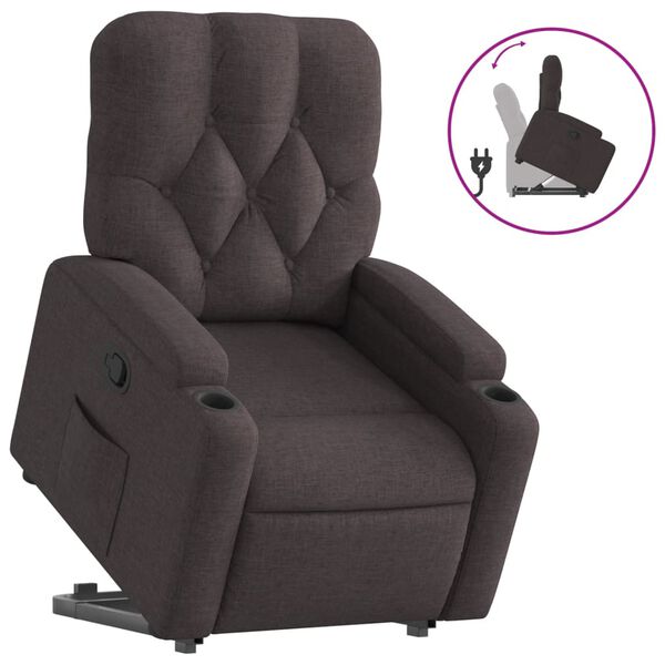 vidaXL Fauteuil inclinable marron fonc&eacute; tissu
