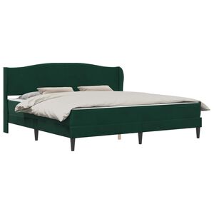 vidaXL Cadre de lit avec t&ecirc;te de lit Vert fonc&eacute; 180 x 200 cm Velours
