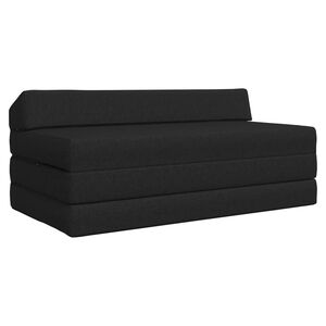 vidaXL Canap&eacute;-lit pliable Noir 120 x 60 x 49 cm Tissu