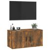 vidaXL Meuble TV mural Ch&ecirc;ne fum&eacute; 80x34,5x40 cm