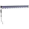 vidaXL Auvent r&eacute;tractable automatique bleu et blanc 3x2,5 m