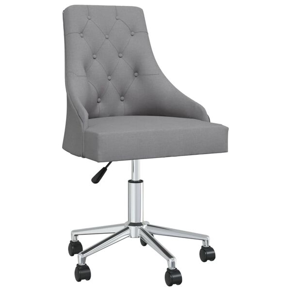 vidaXL Chaises pivotantes &agrave; manger lot de 4 Gris clair Tissu