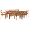 vidaXL Ensemble &agrave; manger de jardin coussins 9 pcs Bois de teck solide